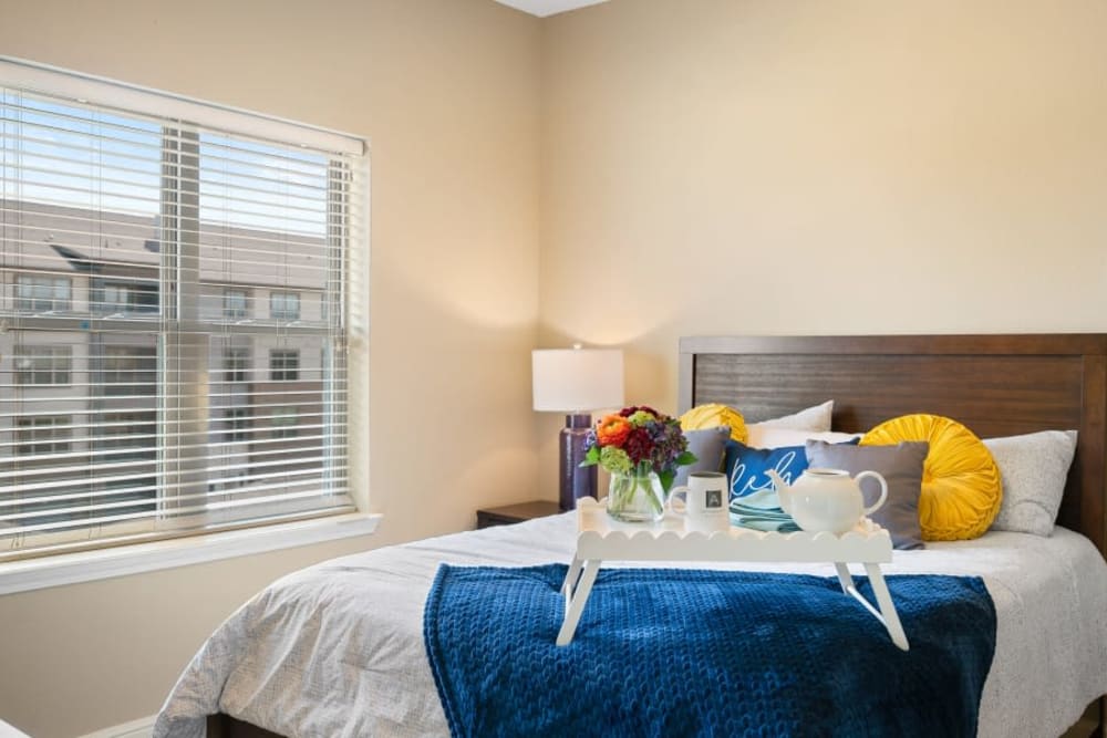 Bedroom in apartment at Anthology of Plano in Plano, Texas