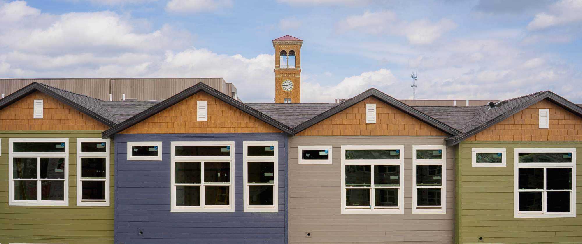 Exterior of townhomes at Factory 52 Apartments & Townhomes in Norwood, OH