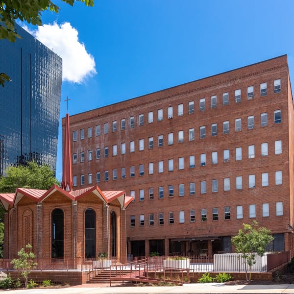 Angular view of brick building at Braden Fellman Group in Atlanta, Georgia