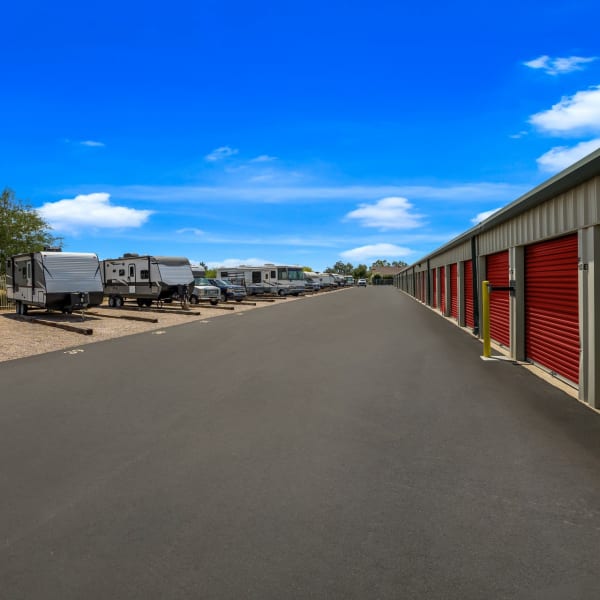 RV, boat, and auto parking and drive-up storage units at StorQuest Self Storage in Tucson, Arizona