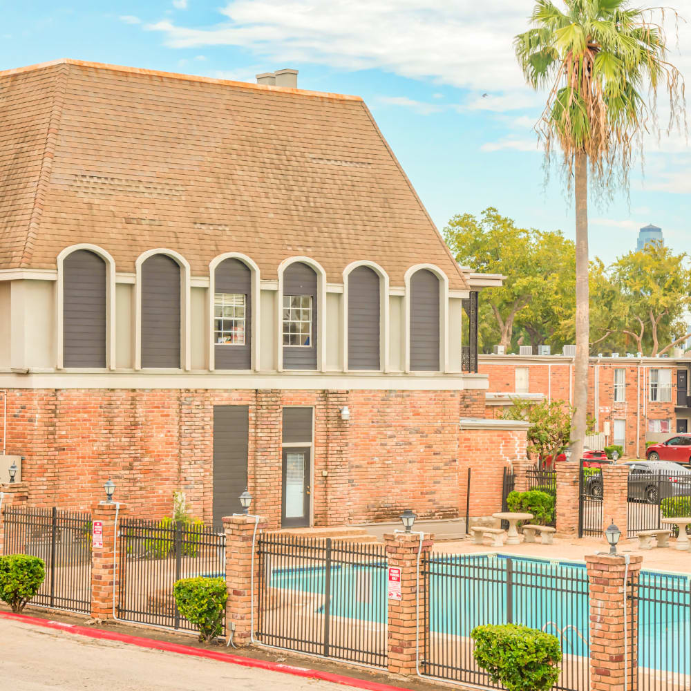 Community pool at Napoleon Square Apartments in Houston, Texas