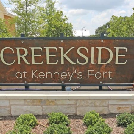 Exterior sign of Creekside at Kenney's Fort