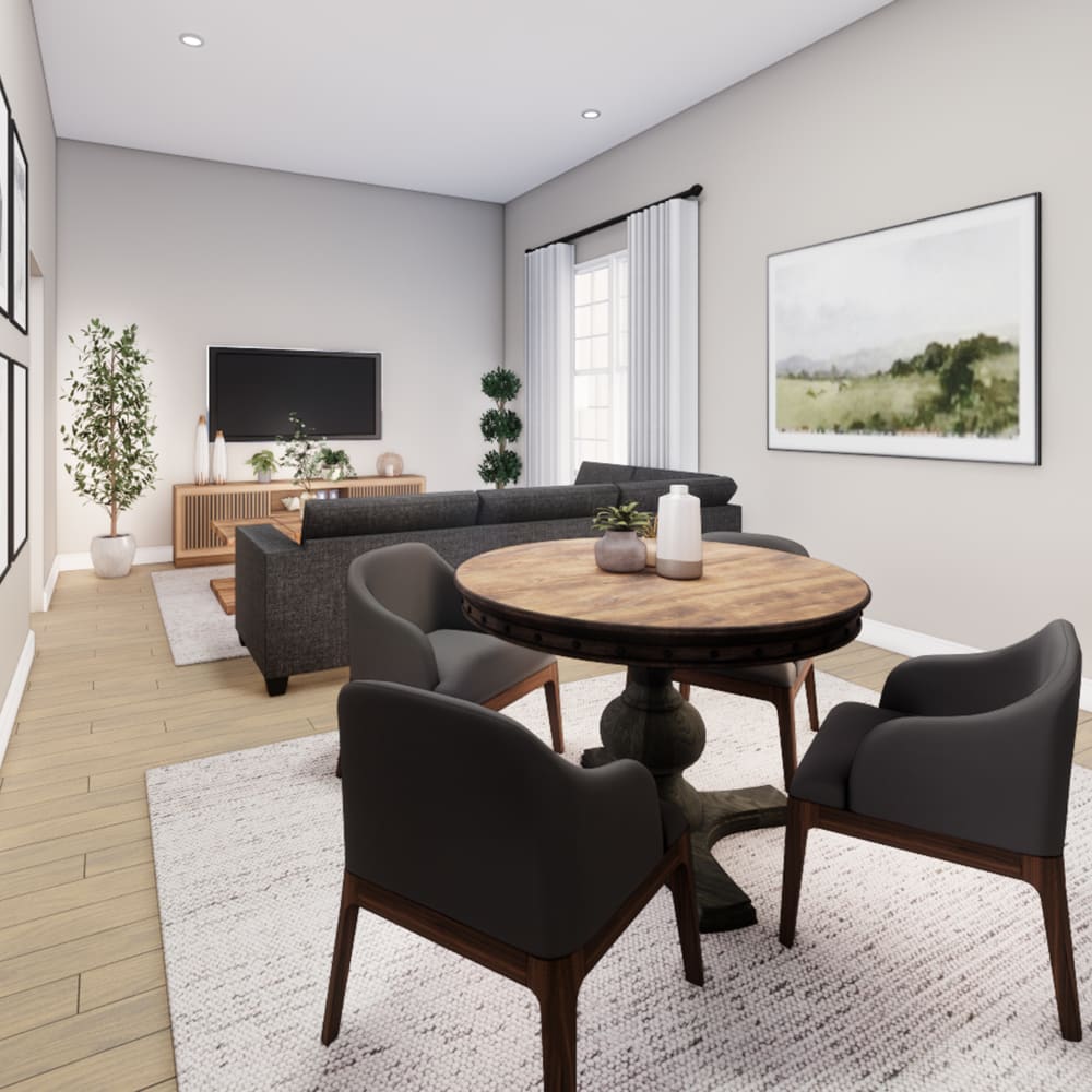 Round dining table with chairs at The Pointe at Loudon in Loudon, Tennessee