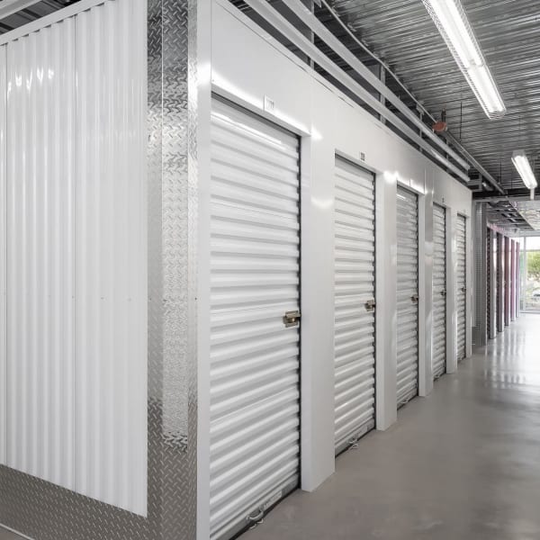 Indoor storage units at StorQuest Self Storage in Indio, California