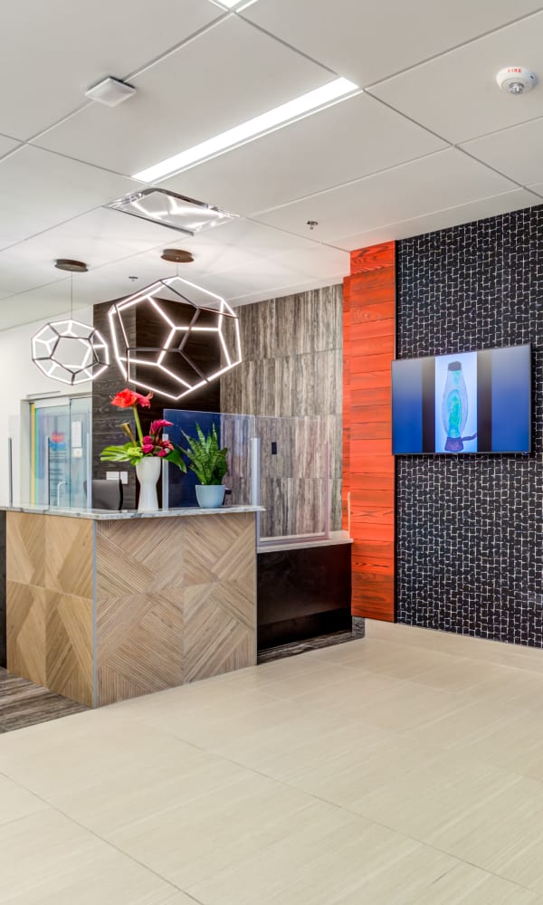 Fun front entrance at Main Street Apartments in Rockville, Maryland