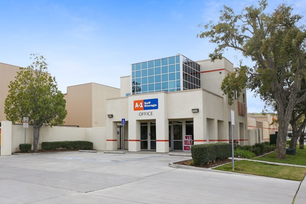 The front entrance to A-1 Self Storage in San Jose, California