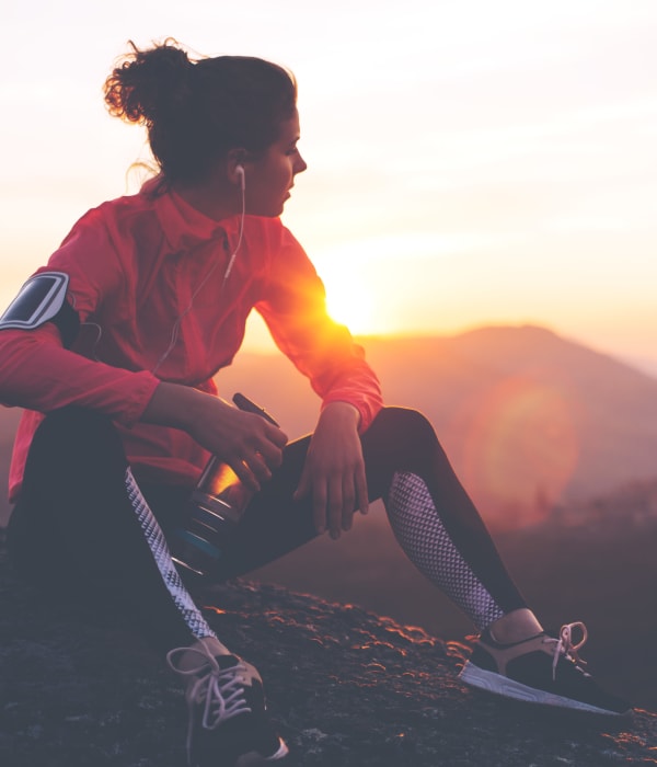 Woman out hiking in Tualatin, Oregon near River Ridge Apartments