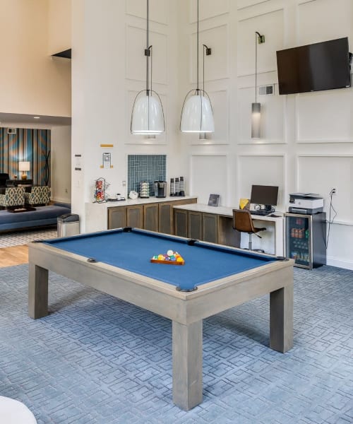 Billiards table in clubhouse at The Reserve at Glenbridge in Cincinnati, Ohio