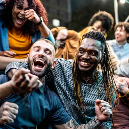 Group of happy residents at Victoria Park Apartments in Davenport,Florida