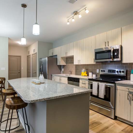 Well-lit kitchen at Continuum 115 in Mooresville, North Carolina