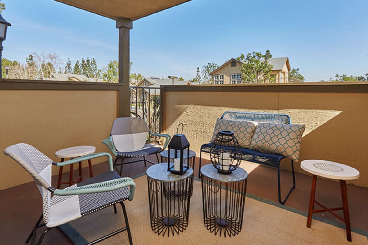 Private patios at Reserve at Chino Hills in Chino Hills, California