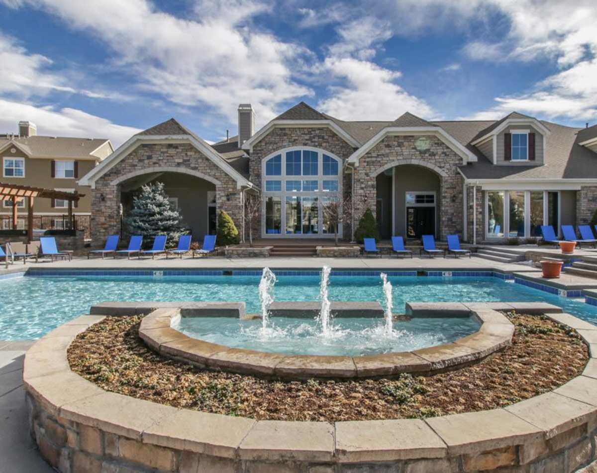 Rendering of residents swimming pool at The Retreat at Park Meadows in Littleton, Colorado