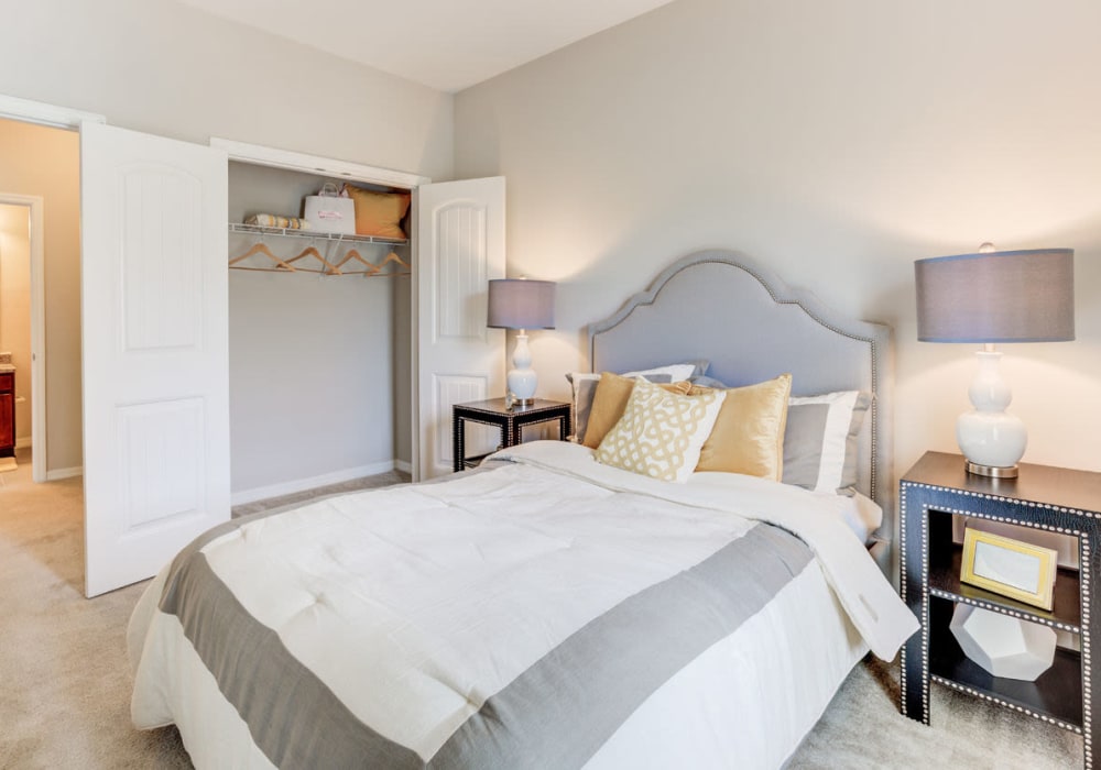 Primary bedroom at Amberton at Stonewater in Cary, North Carolina