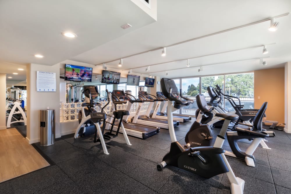 Fitness center at Two50 Downtown in San Mateo, California