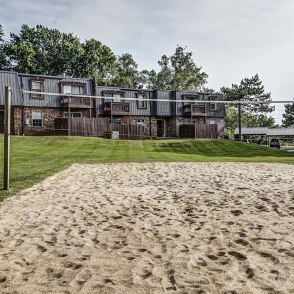 Large outdoor beach volleyball at London House Apartments in Lenexa, Kansas