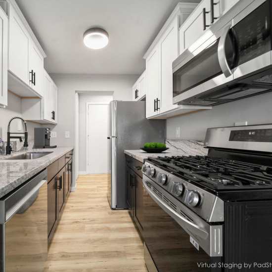 Well-equipped kitchen at Morada in Crystal, Minnesota