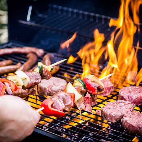 Resident grilling at Crestone at Shadow Mountain in Phoenix, Arizona