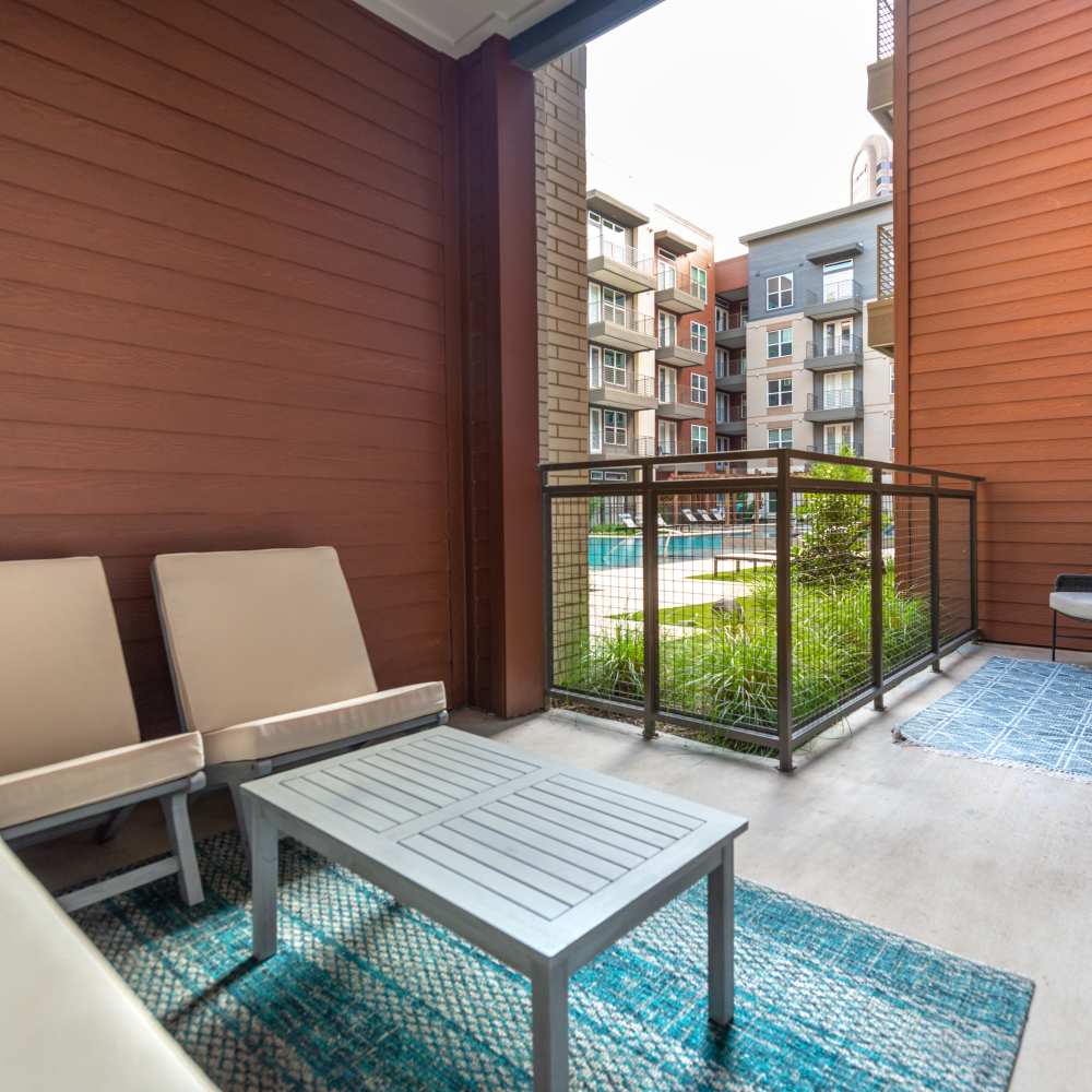 Private patio at Cornell Midtown in Dallas, Texas