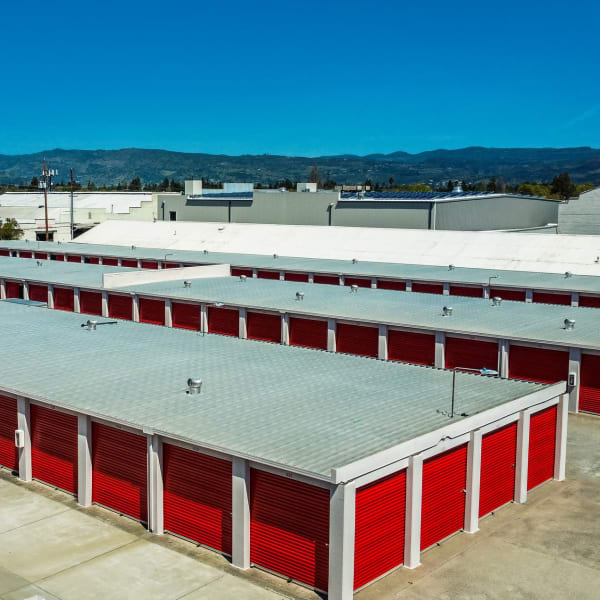 Outdoor storage units at StorQuest Self Storage in Napa, California