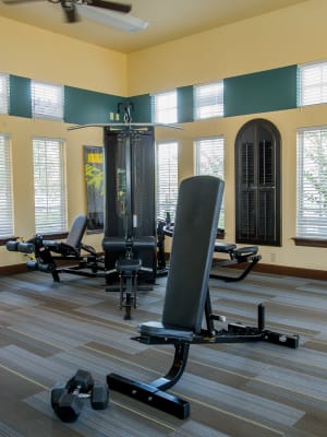 Fitness center at Coffee Creek Apartments in Owasso, Oklahoma