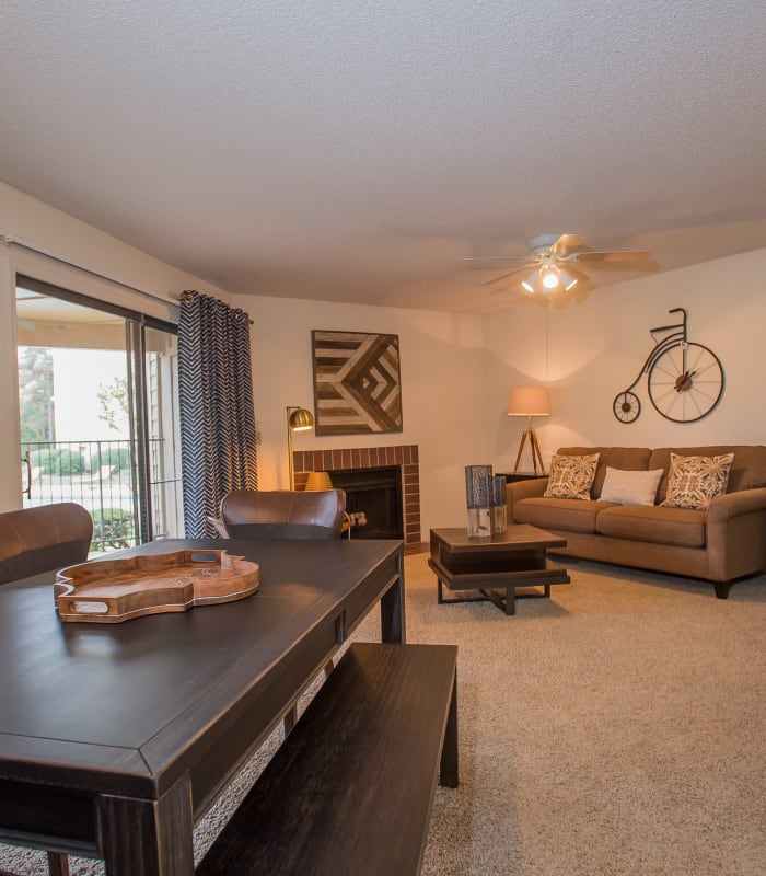 Living room at Copperfield Apartments in Oklahoma City, Oklahoma