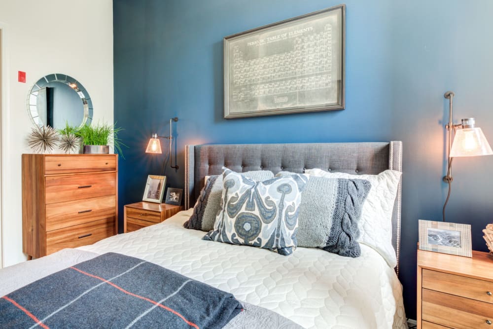 Bright bedroom at Bradlee Danvers in Danvers, Massachusetts