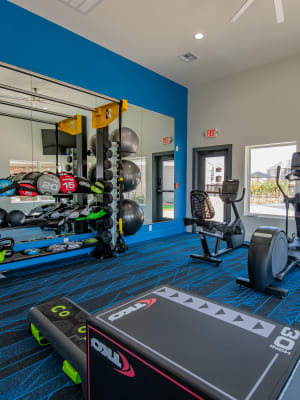 Fitness center at 24Hundred Apartments in Oklahoma City, Oklahoma