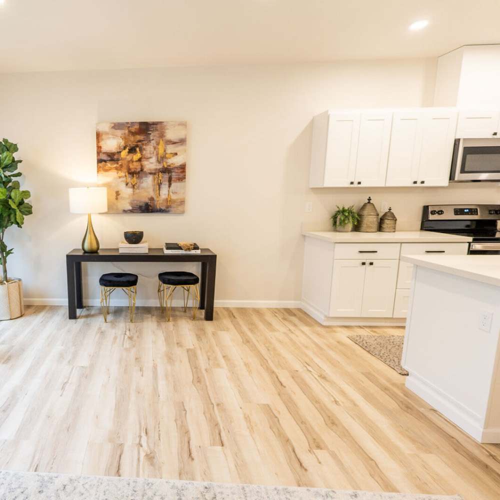 Open-concept living room at 4315 S. Alder in Tacoma, Washington