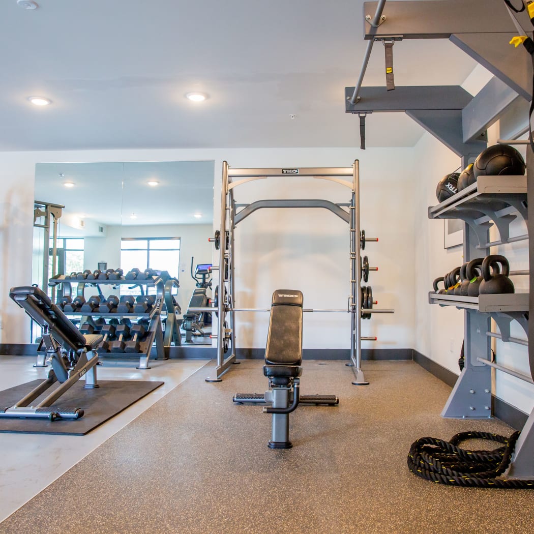 Onsite fitness center at Belcourt Park in Nashville, Tennessee