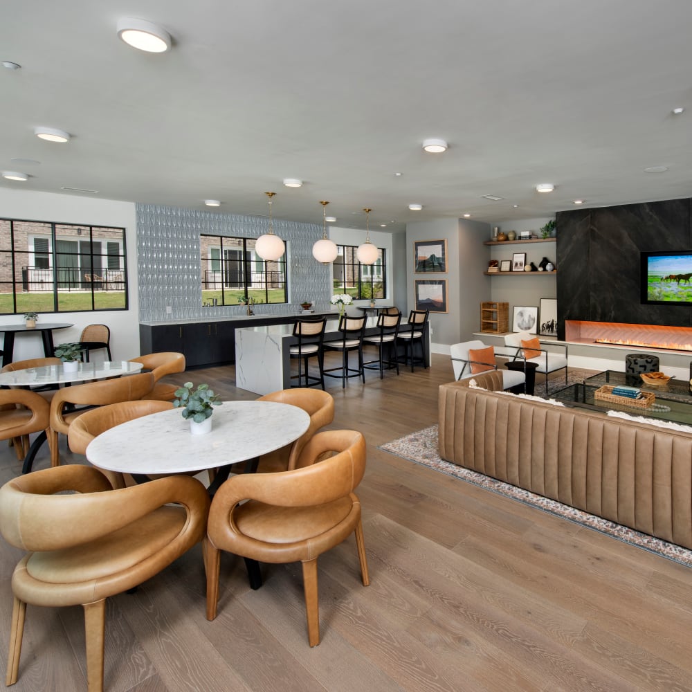 TV area in the clubhouse at The Statesman in Cumming, Georgia