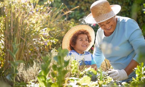 Outdoor activities at RockBrook Memory Care in Lewisville, Texas