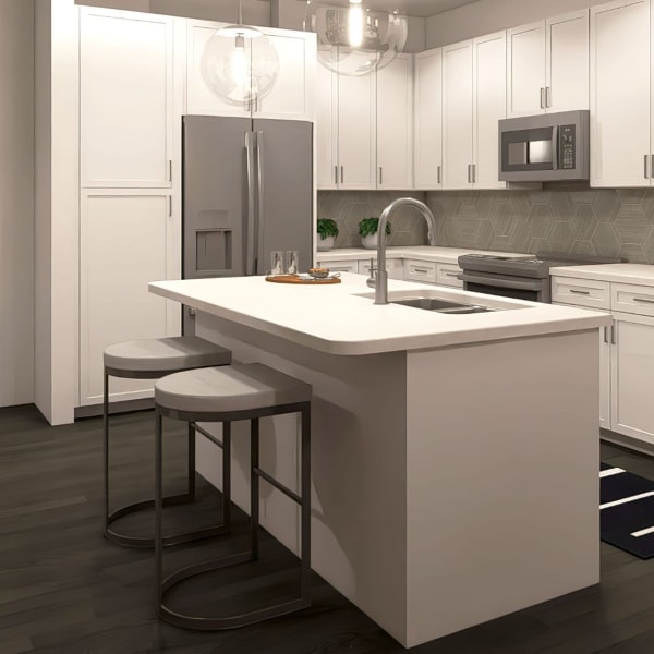 Rendering of kitchen at Alexan Tempe in Tempe, Arizona