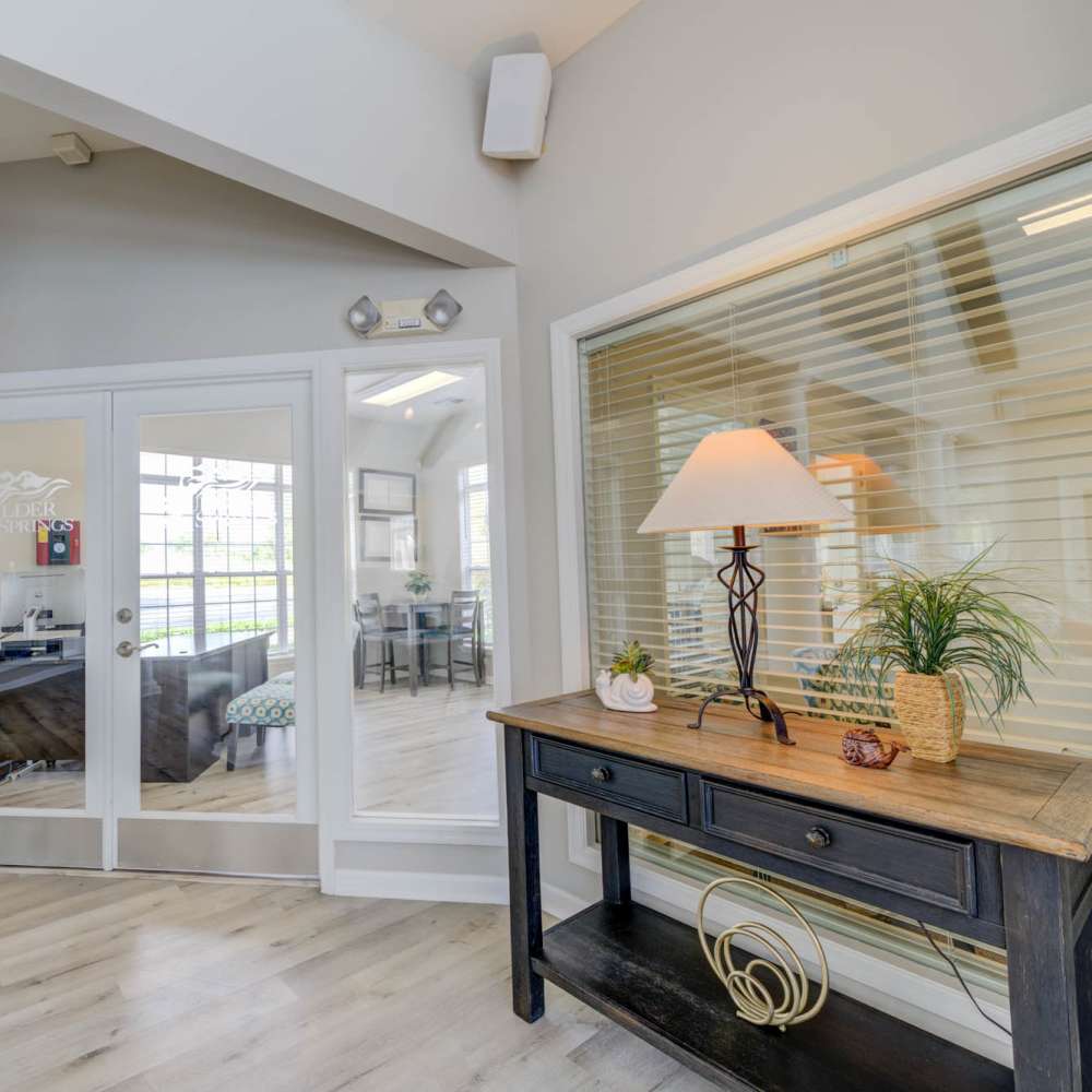Inviting entryway showcasing a modern space with stylish furnishings at Boulder Springs in Maryland Heights, Missouri