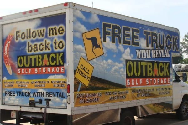 Follow our truck to Outback Self Storage in Hattiesburg, Mississippi