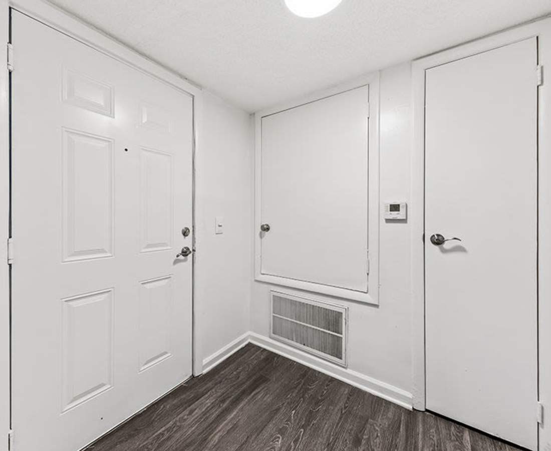 Entry hall with storage doors at Shannon Park in Goose Creek, South Carolina