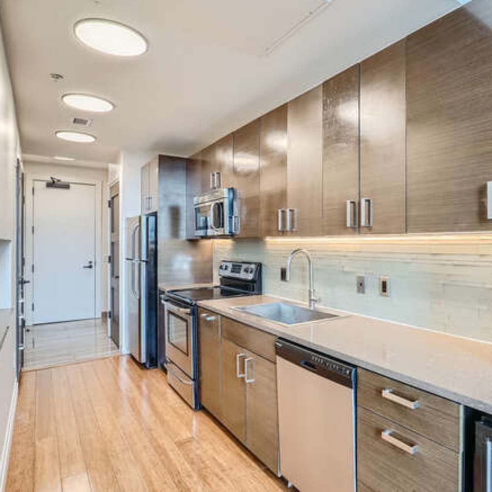 kitchen and cabinets at The View at Wash Park in Denver, Colorado