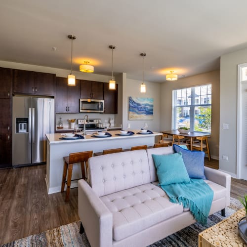Living Room at The Bluffs in Romeoville, Illinois