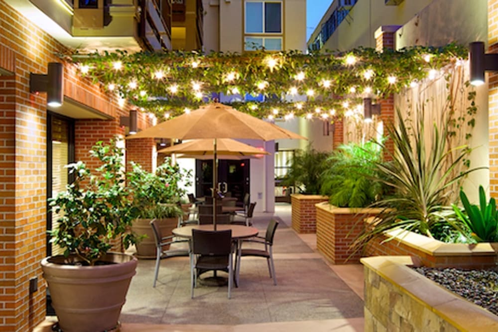 Inviting patio at Bankers Hill in San Diego, California