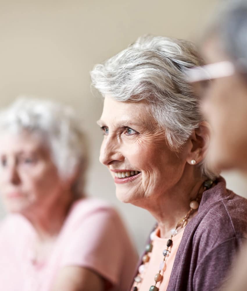 A senior couple talking at Regency Park Senior Living, Inc. in Pasadena, California