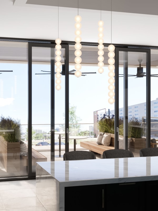 Rendering of ktichen at Lantower West Love in Dallas, Texas