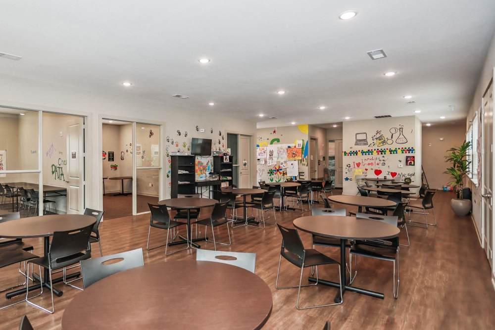A view of the clubhouse at Flats at Mount Zion in Stockbridge, Georgia