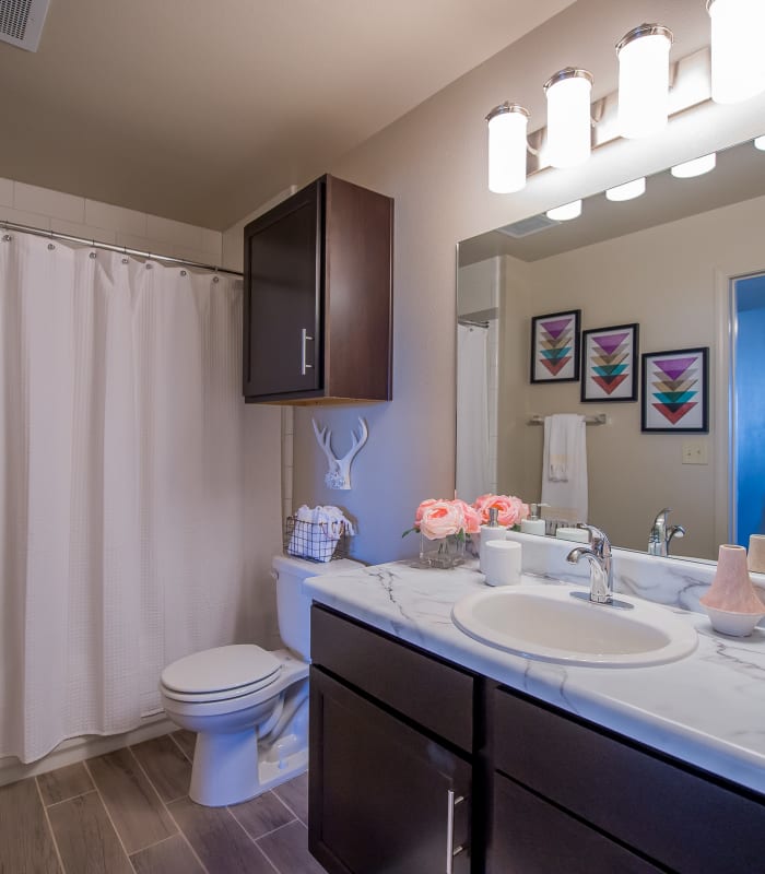 Bathroom with tile flooring at Icon at Hewitt in Hewitt, Texas