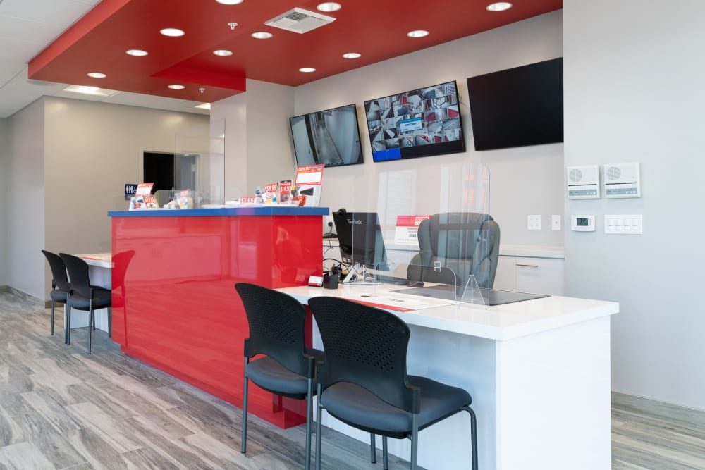 Leasing desk at Trojan Storage of San Jose Montecito in San Jose, California