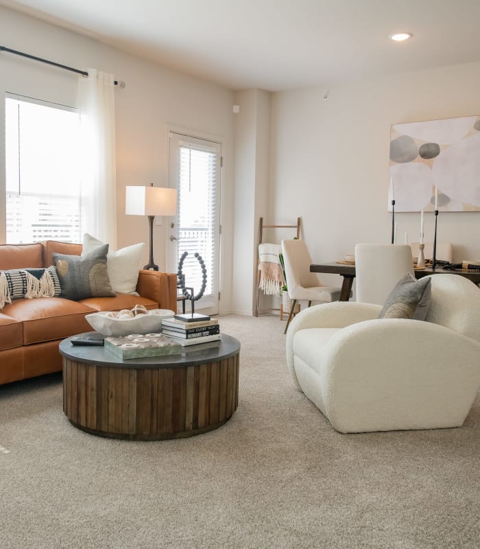 Spacious living room at Artisan Crossing in Norman, Oklahoma