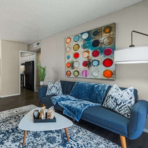 Apartment living room at Retreat at 2818 in Bryan, Texas