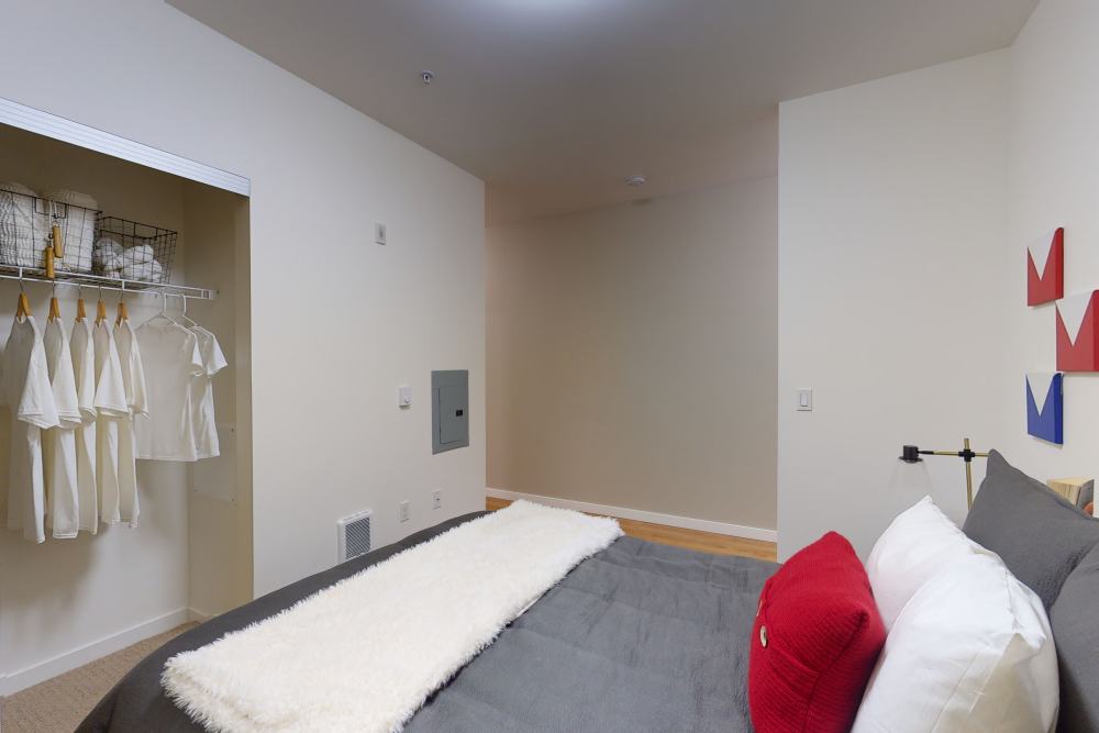 Cozy bedroom at The Union in Portland, Oregon 