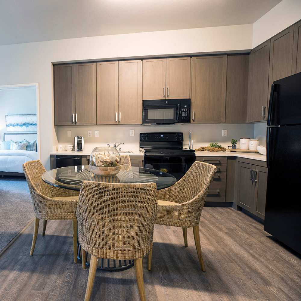 Modern kitchen at Citrine Apartments in Healdsburg, California