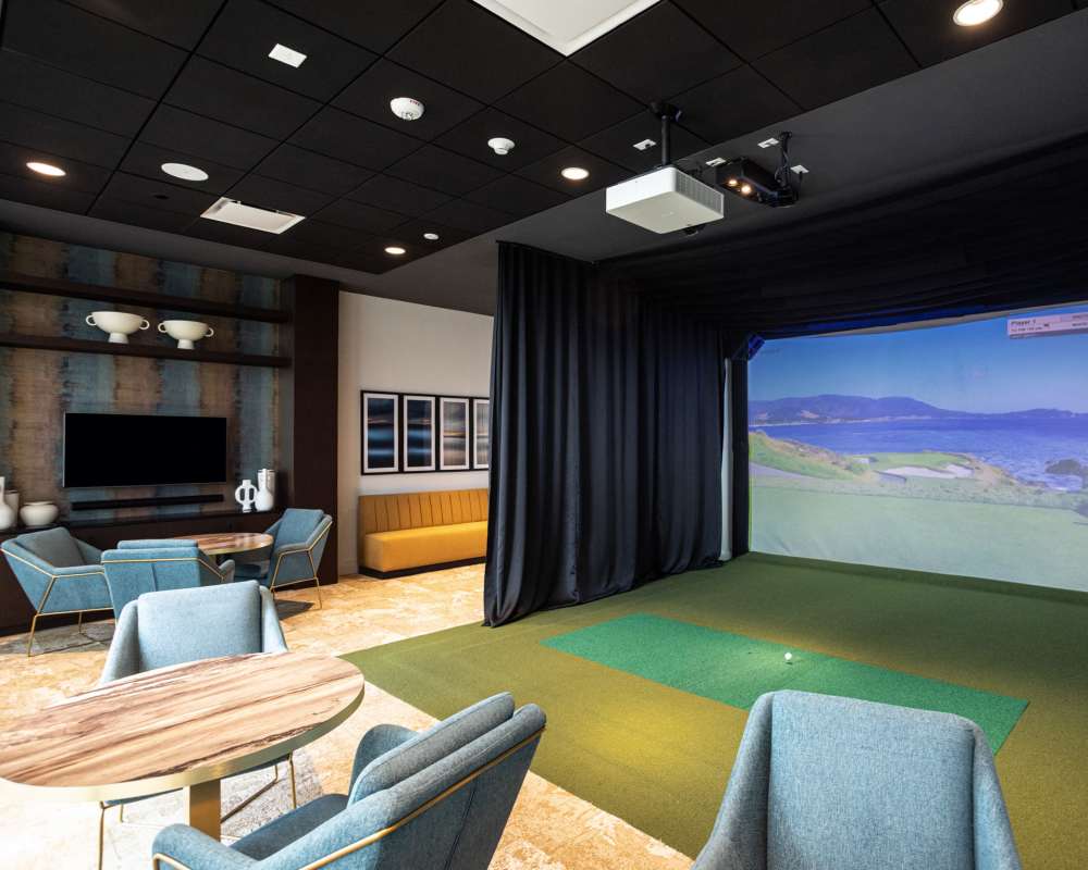 Putting area at The Novus Apartments in Durham, North Carolina