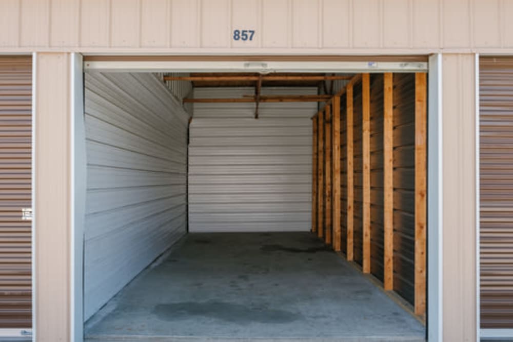 Roll-up doors on self storage units at StayLock Storage in Elkhart, Indiana