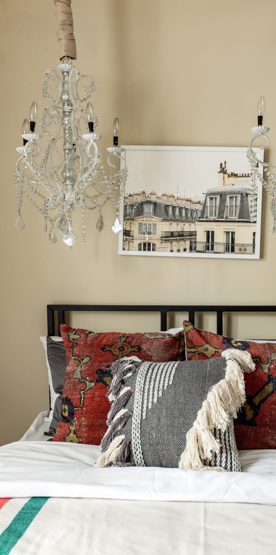 Model bedroom in a student apartment at University Village in Greensboro, North Carolina